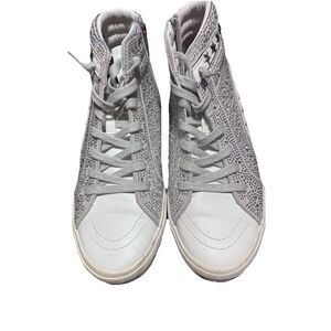 High Top Sneakers Rhinestone Embellished Side Zip Fashion Sneakers